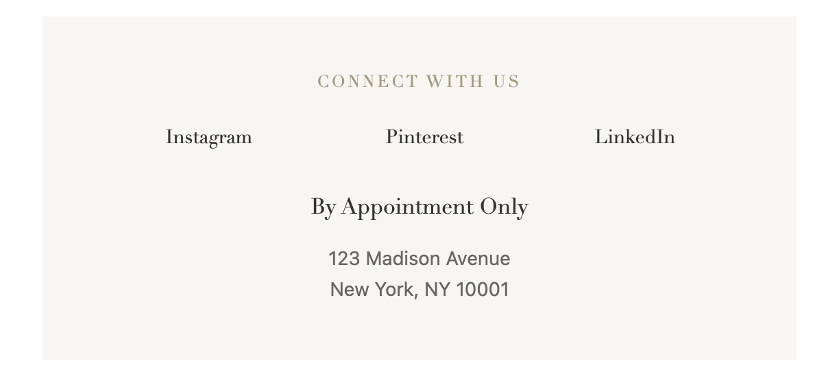 Luxury Contact Footer