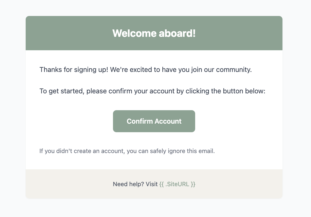 Confirm your account