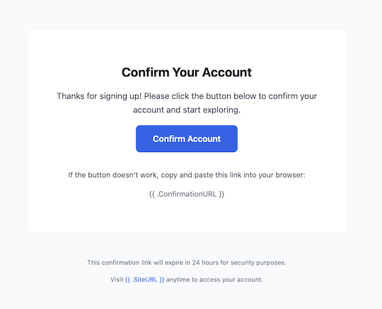 Confirm your account (Light Theme)