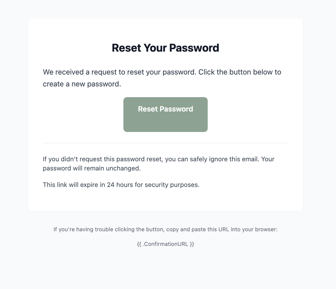 Reset your password